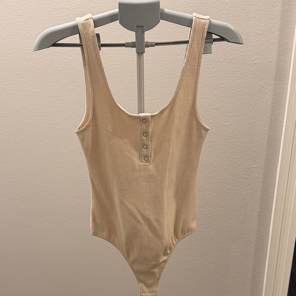Buddy Love Cream Kids Bodysuit with Button Accent